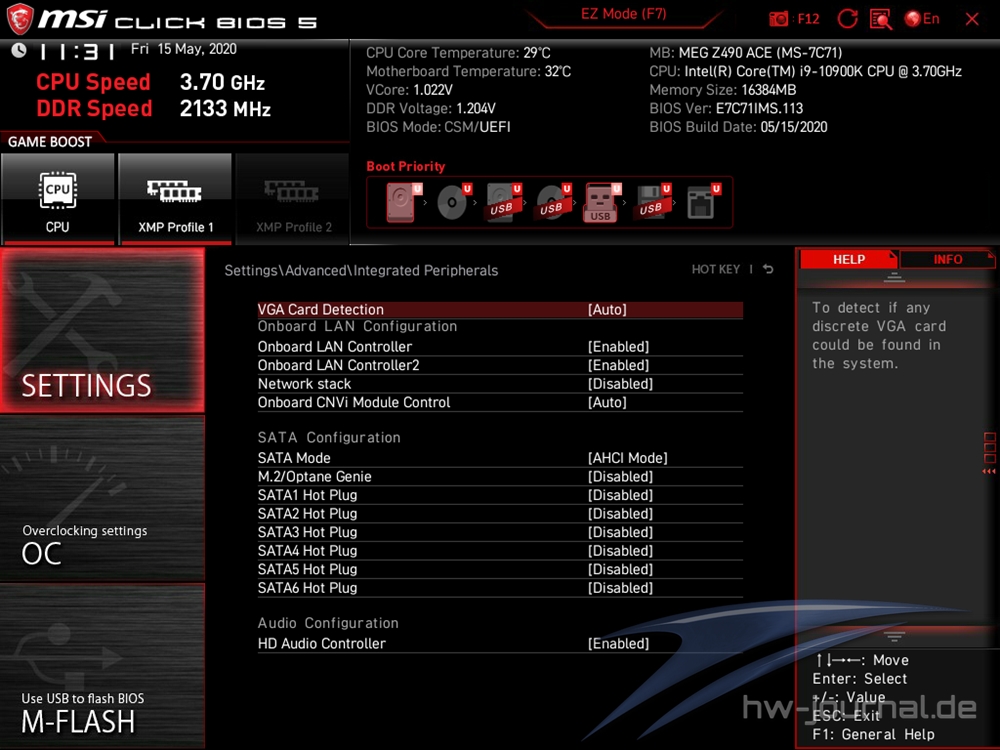 MSI MEG Z490 ACE Bios 14