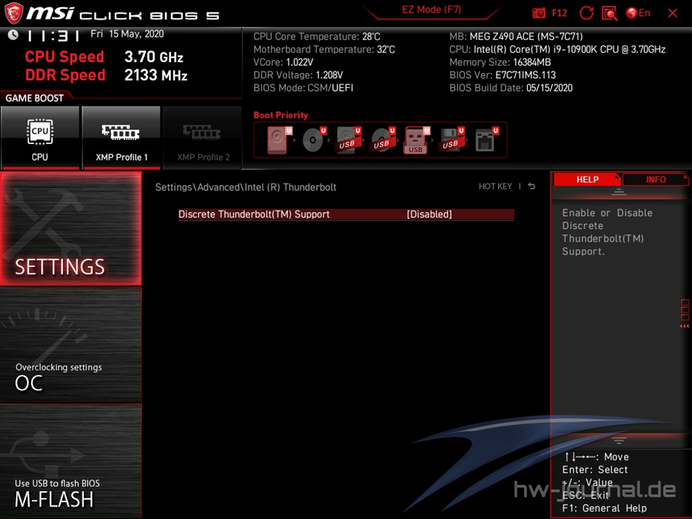 MSI MEG Z490 ACE Bios 15