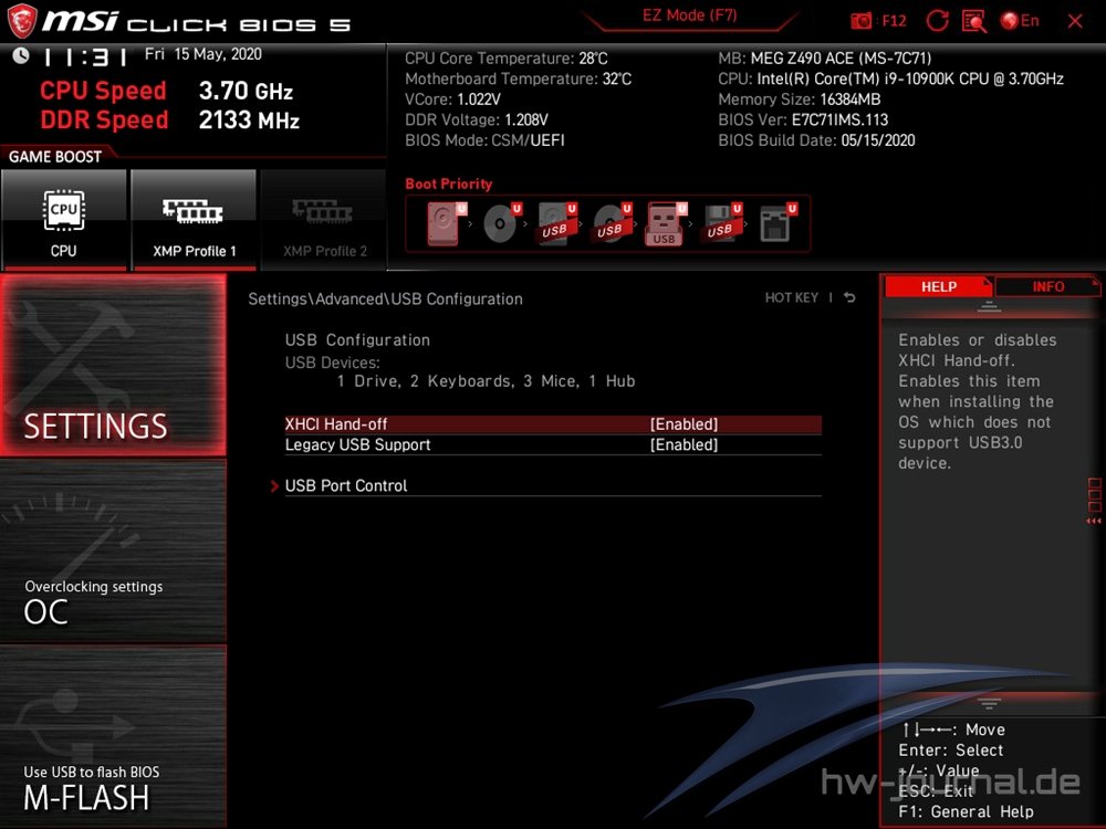 MSI MEG Z490 ACE Bios 16