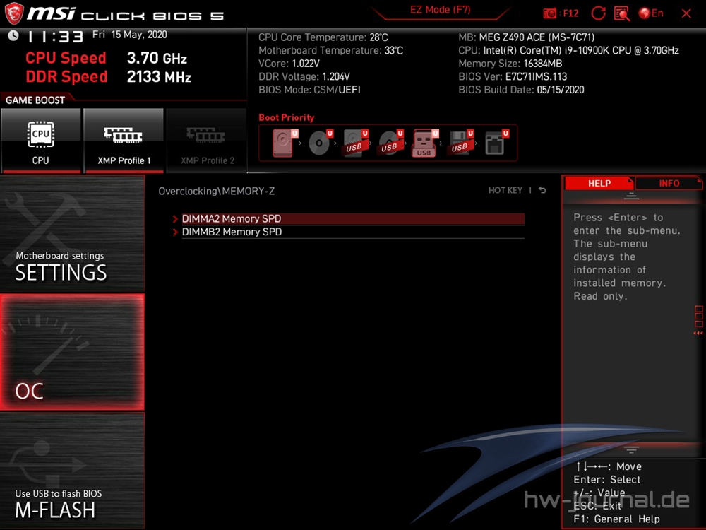 MSI MEG Z490 ACE Bios 33