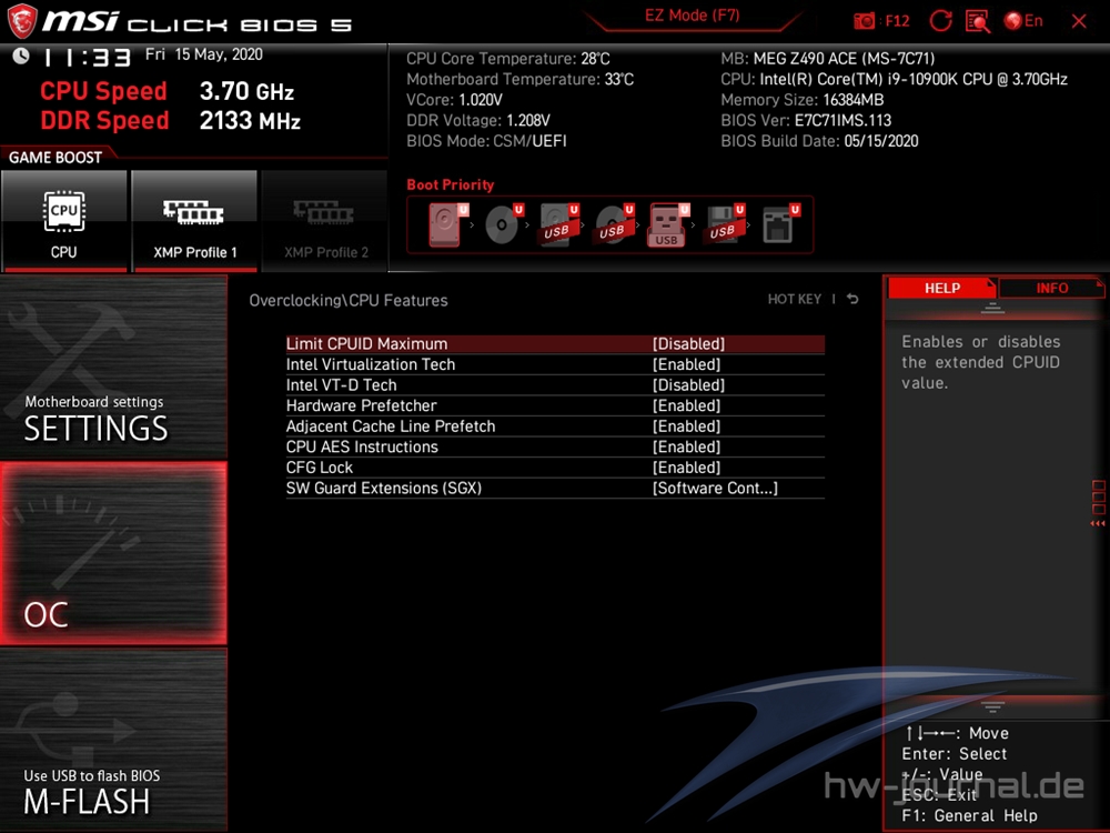 MSI MEG Z490 ACE Bios 34