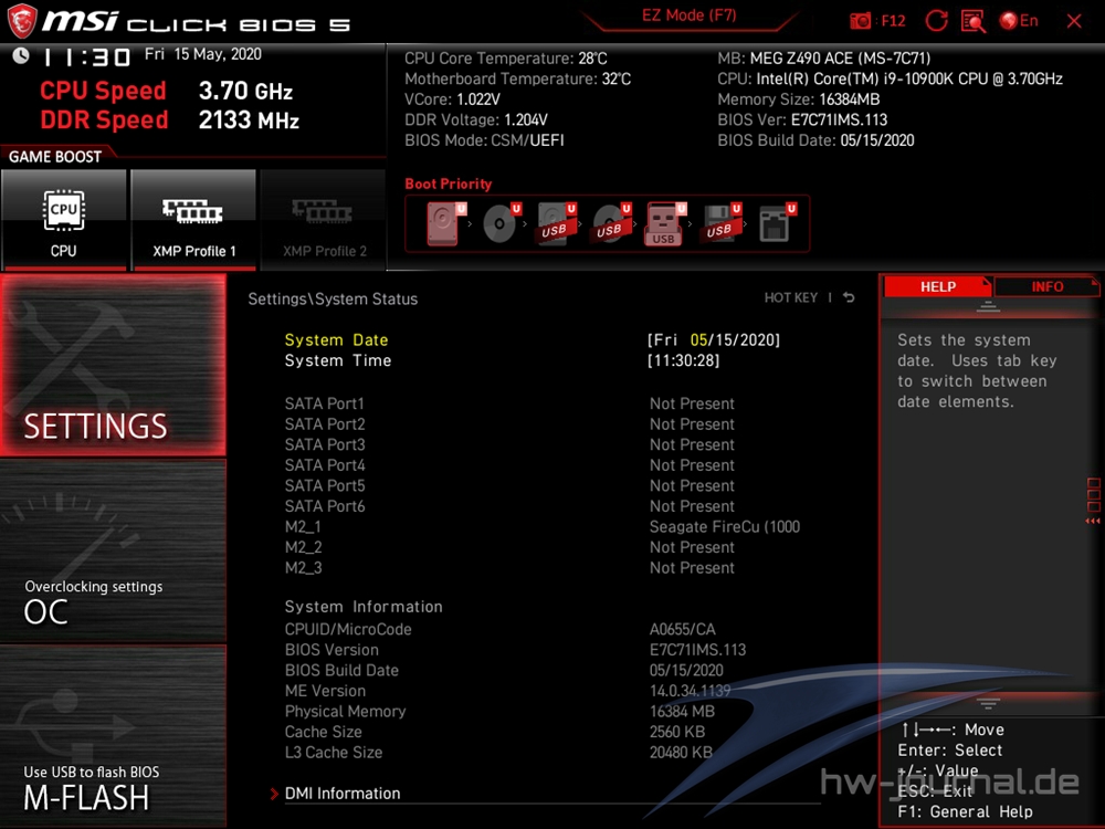 MSI MEG Z490 ACE Bios 8