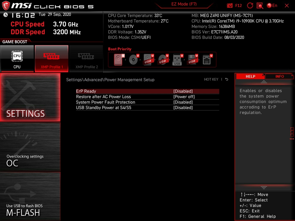 MSI MEG Z490 Unify BIOS 15