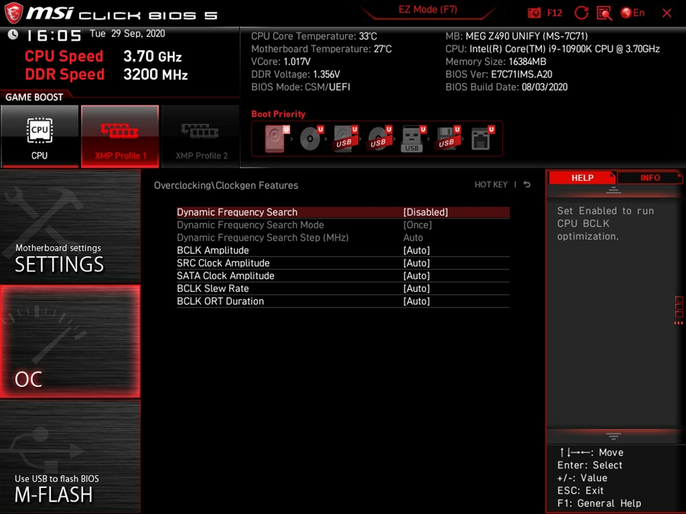 MSI MEG Z490 Unify BIOS 25