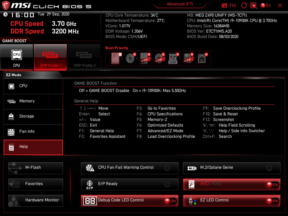 MSI MEG Z490 Unify BIOS 5