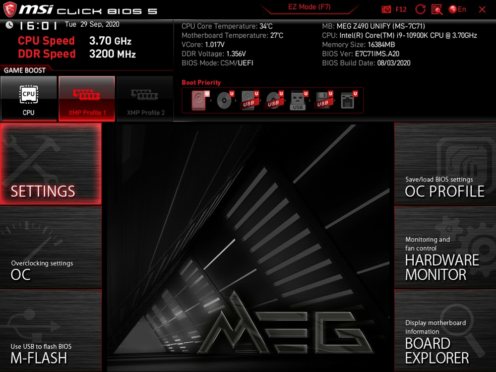 MSI MEG Z490 Unify BIOS 6