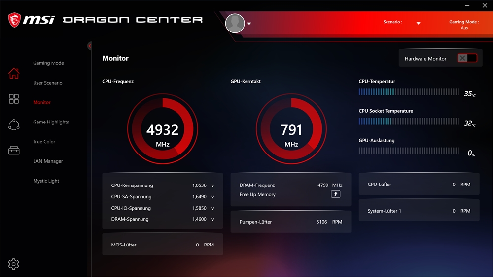 MSI MEG Z490 Unify Dragon Center 4