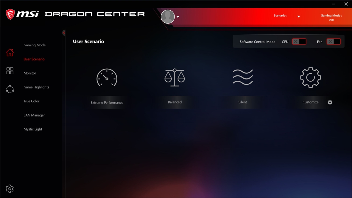 MSI MPG B550 Gaming Carbon WiFi Dragon Center 2