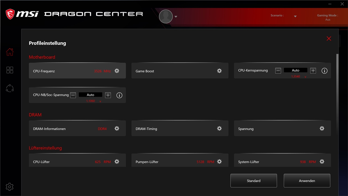 MSI MPG B550 Gaming Carbon WiFi Dragon Center 3