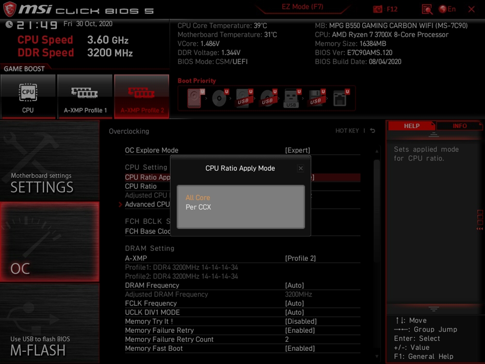 MSI MPG B550 Gaming Carbon WiFi UEFI 23