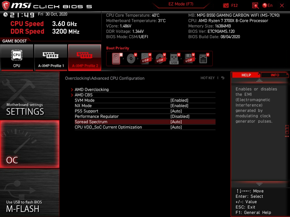 MSI MPG B550 Gaming Carbon WiFi UEFI 24