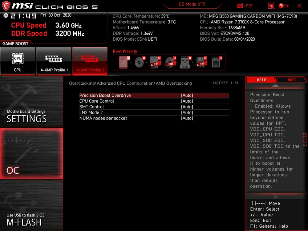 MSI MPG B550 Gaming Carbon WiFi UEFI 25