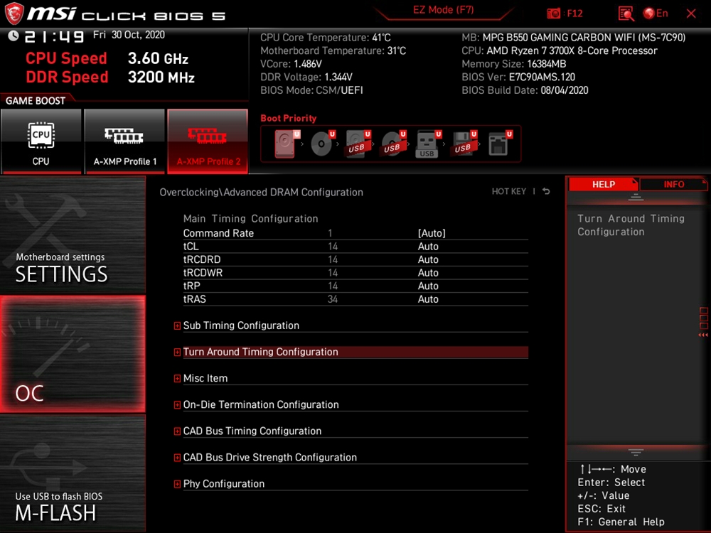 MSI MPG B550 Gaming Carbon WiFi UEFI 29