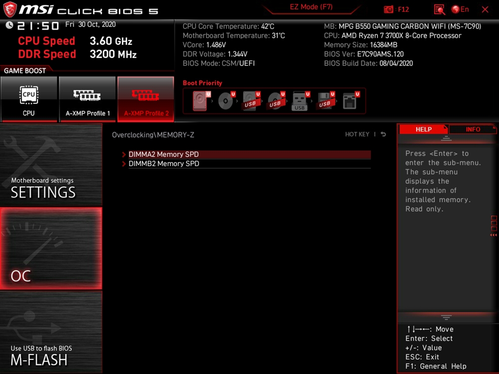 MSI MPG B550 Gaming Carbon WiFi UEFI 32
