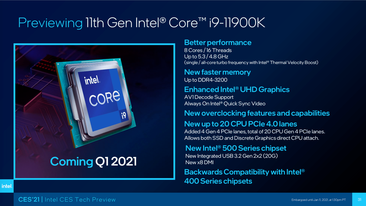 Intel Rocket Lake S CES 2021 2