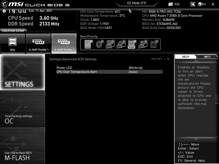 MSI B550 A PRO Bios 12