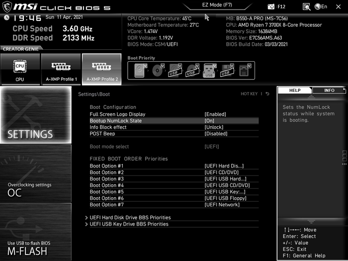 MSI B550 A PRO Bios 26