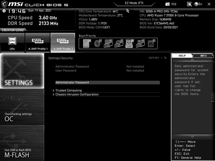 MSI B550 A PRO Bios 27