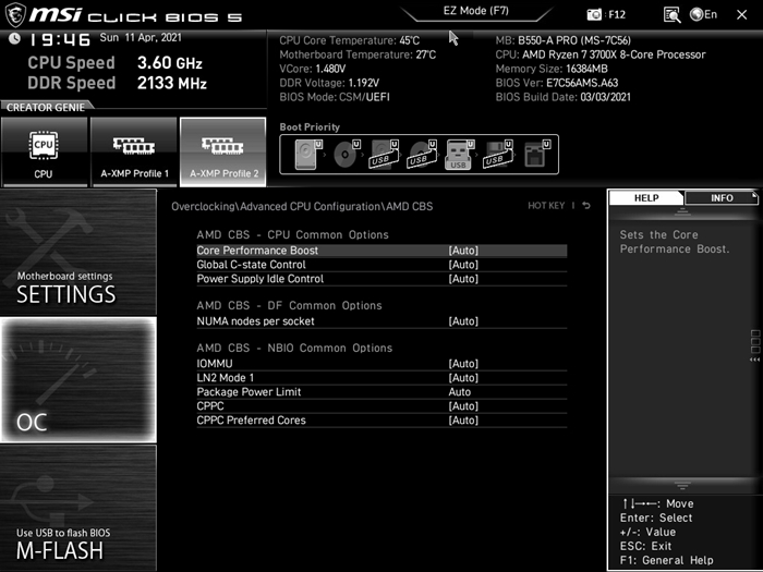 MSI B550 A PRO Bios 32