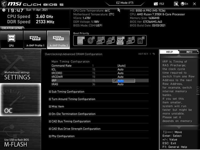 MSI B550 A PRO Bios 34