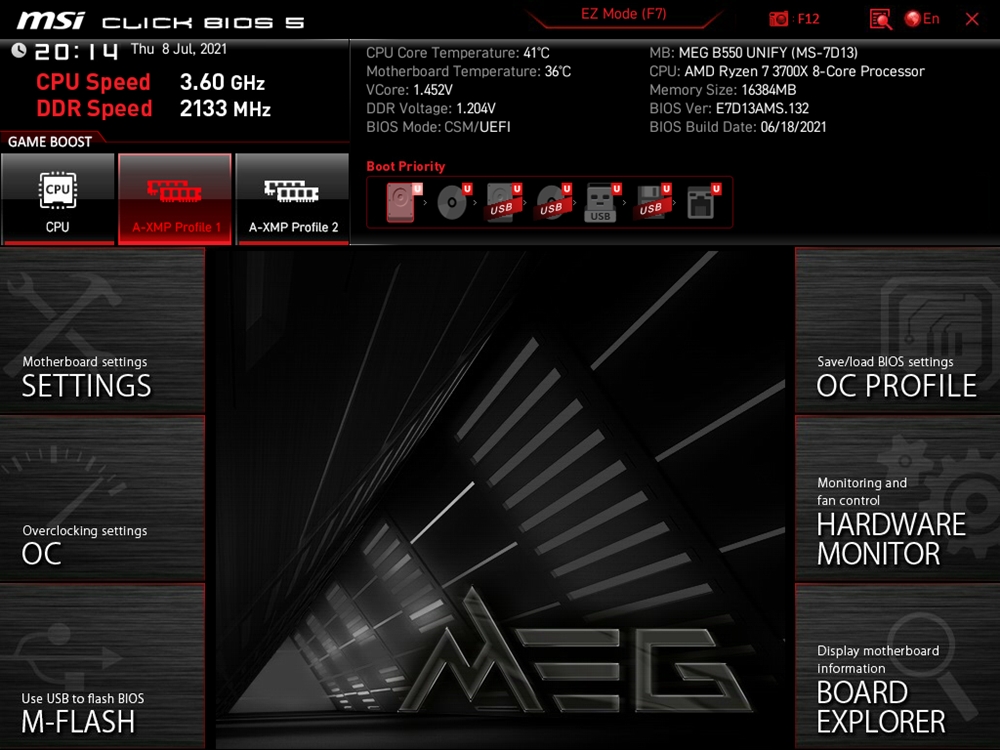 MSI MEG B550 Unify Bios 6