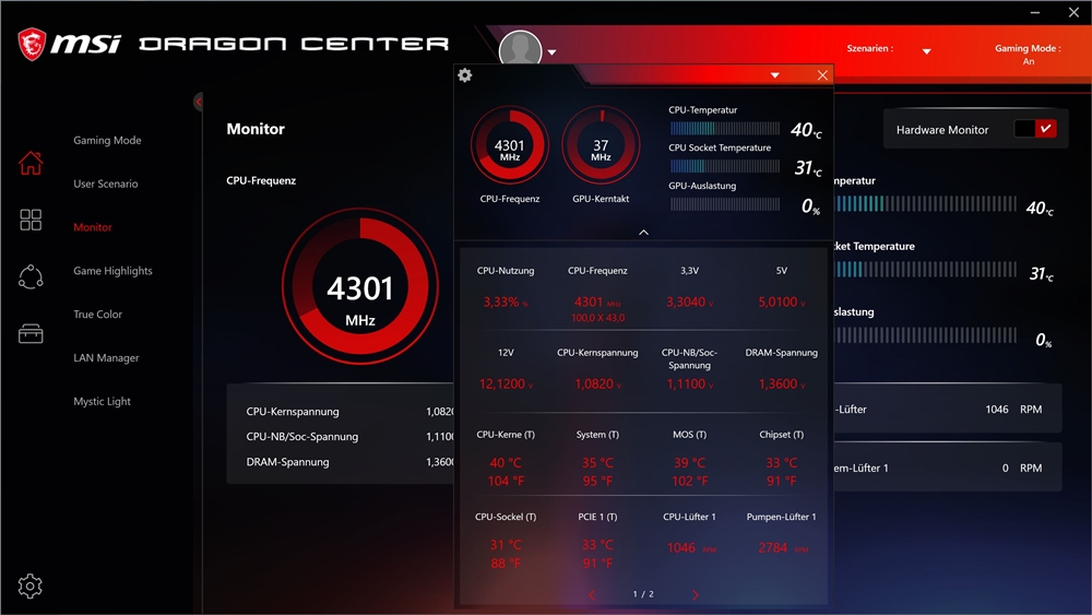 MSI MEG B550 Unify Dragon Center 6