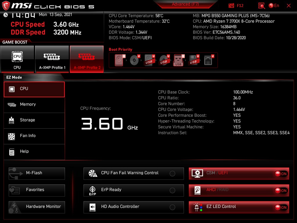 MSI MPG B550 Gaming Plus Bios 1