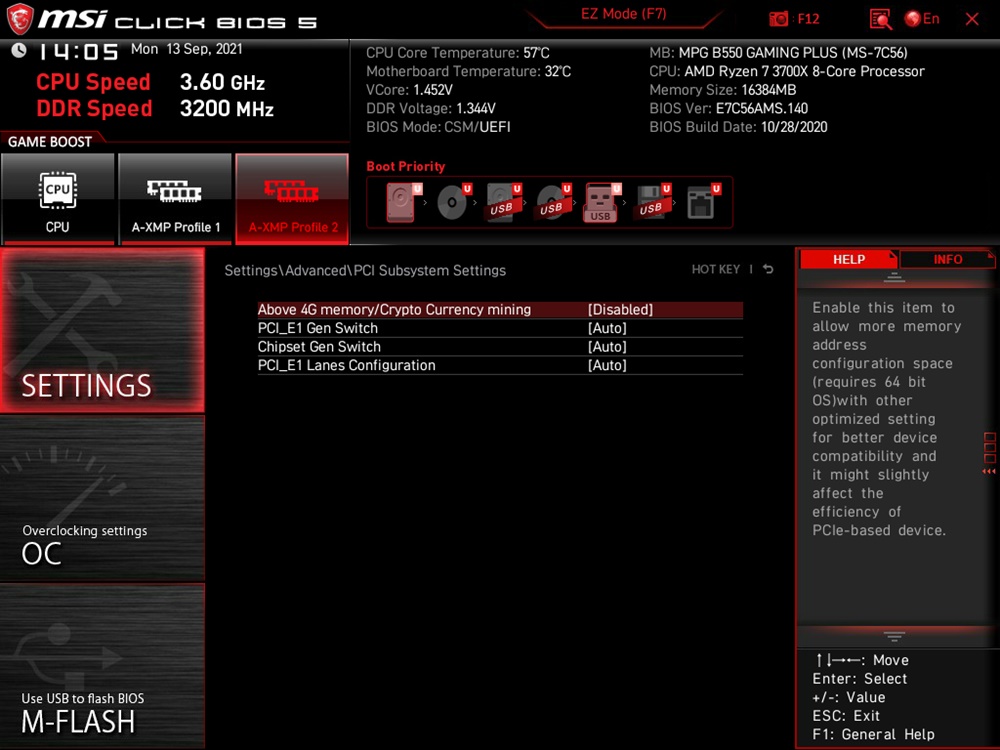 MSI MPG B550 Gaming Plus Bios 10