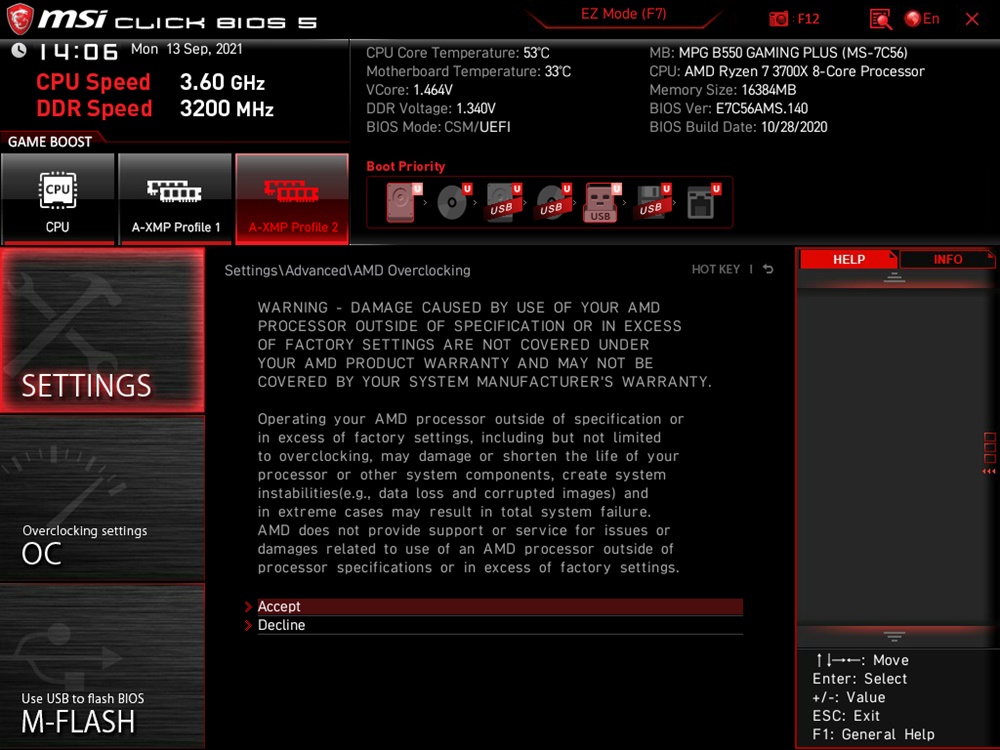 MSI MPG B550 Gaming Plus Bios 19