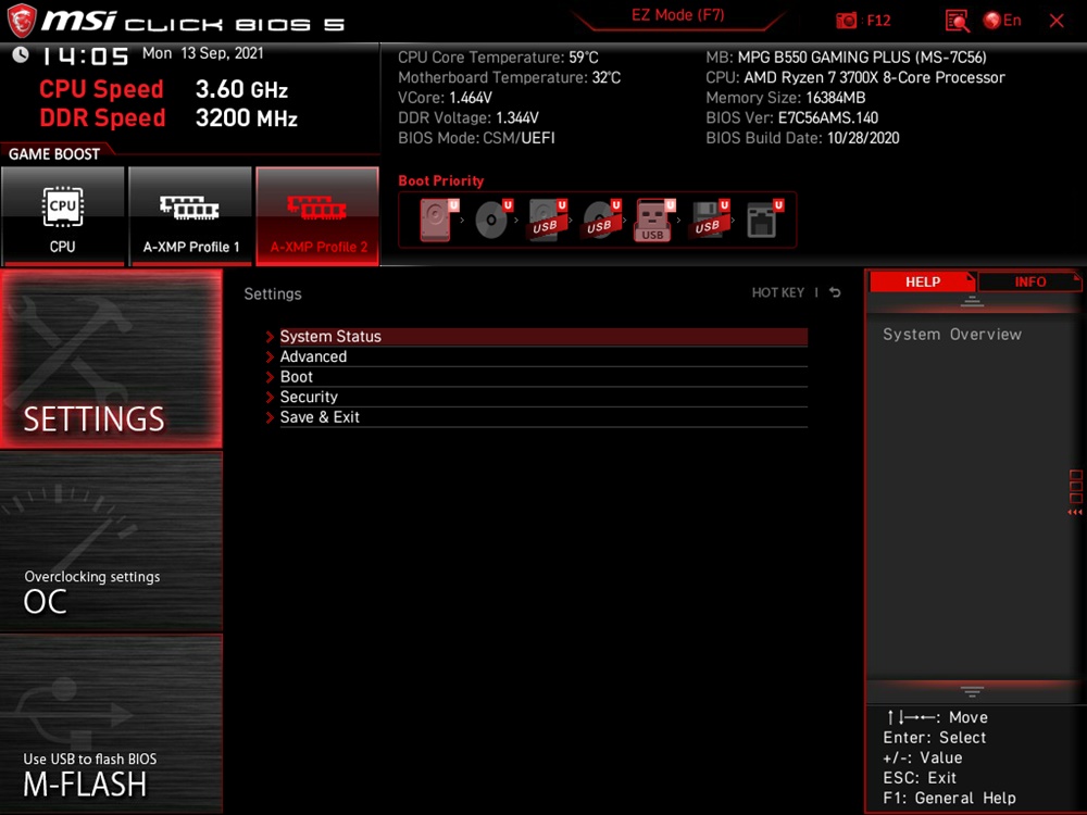 MSI MPG B550 Gaming Plus Bios 7