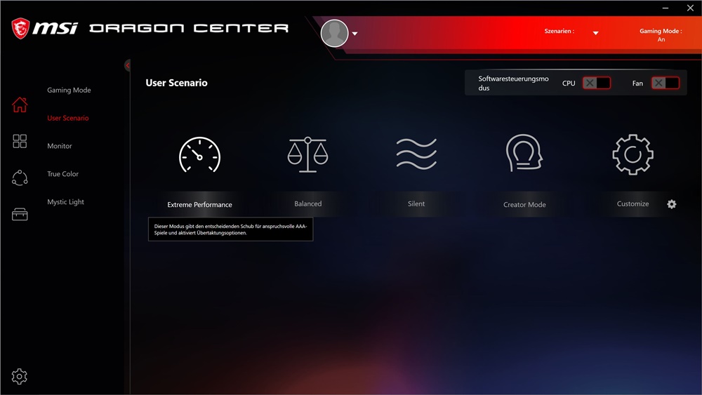 MSI MPG B550 Gaming Plus Dragon Center 2