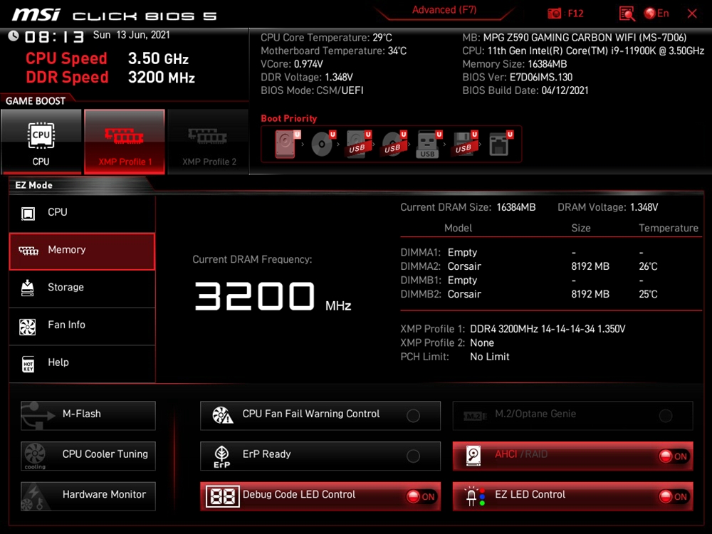MSI MPG Z590 Gaming Carbon Wifi Bios 2