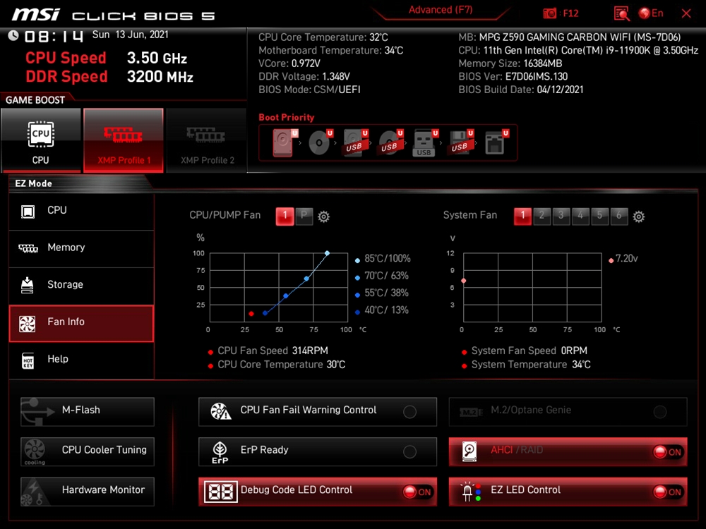 MSI MPG Z590 Gaming Carbon Wifi Bios 4