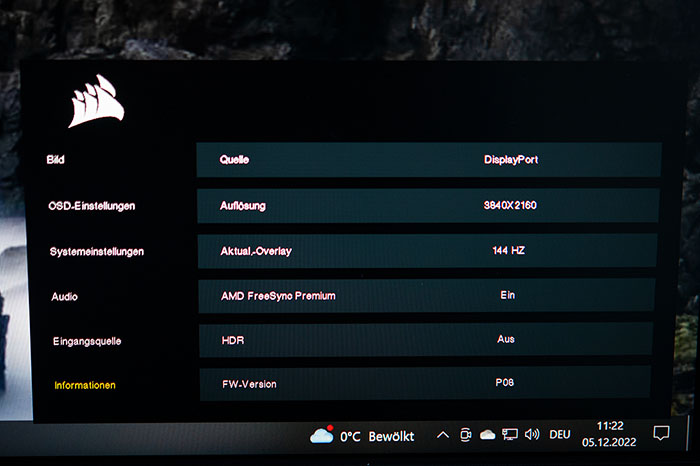 corsair 32uhd144 menue 1k