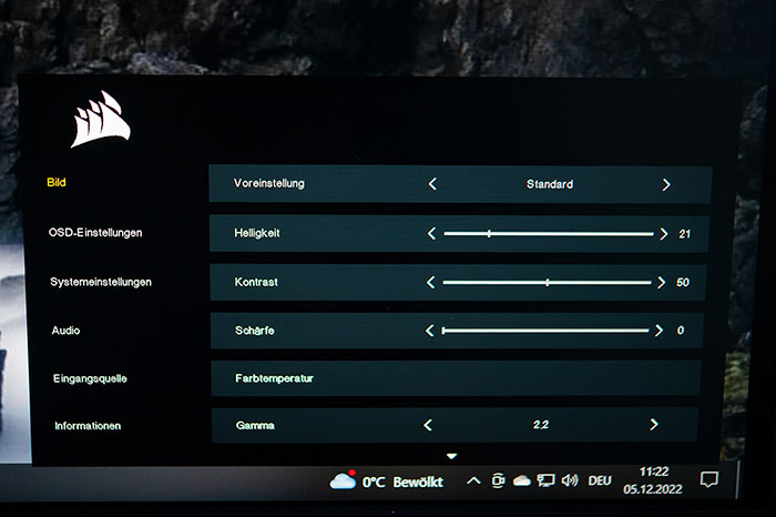 corsair 32uhd144 menue 2k