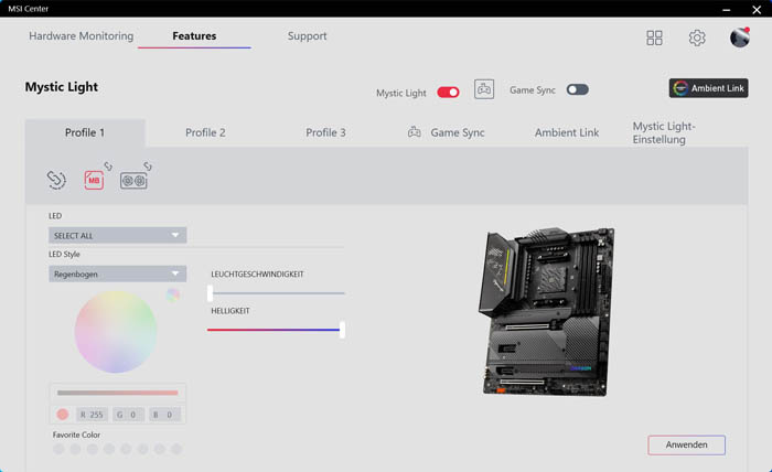 Msi Mpg X570s Msi Center 5