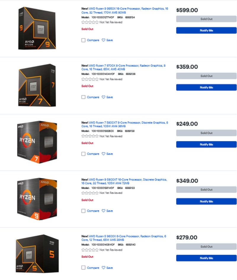 geleakte AMD 9000er Preisliste