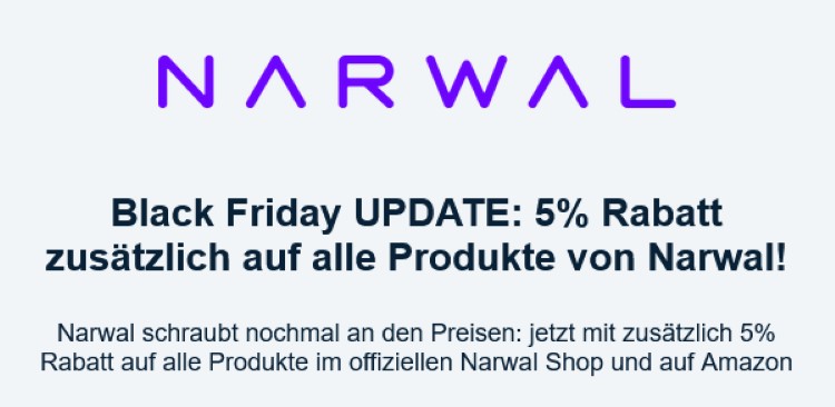 Black Friday UPDATE Narwal